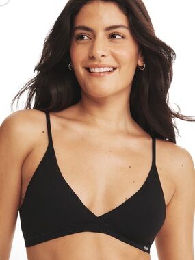 Kindly Yours So Comfy Triangle Bra Lightweight Adjustable Straps Black Size XL